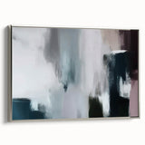 Framed abstract wall art featuring vibrant strokes and lines in silver, showcasing a modern design perfect for contemporary home decor. Ideal for enhancing living spaces with artistic flair.