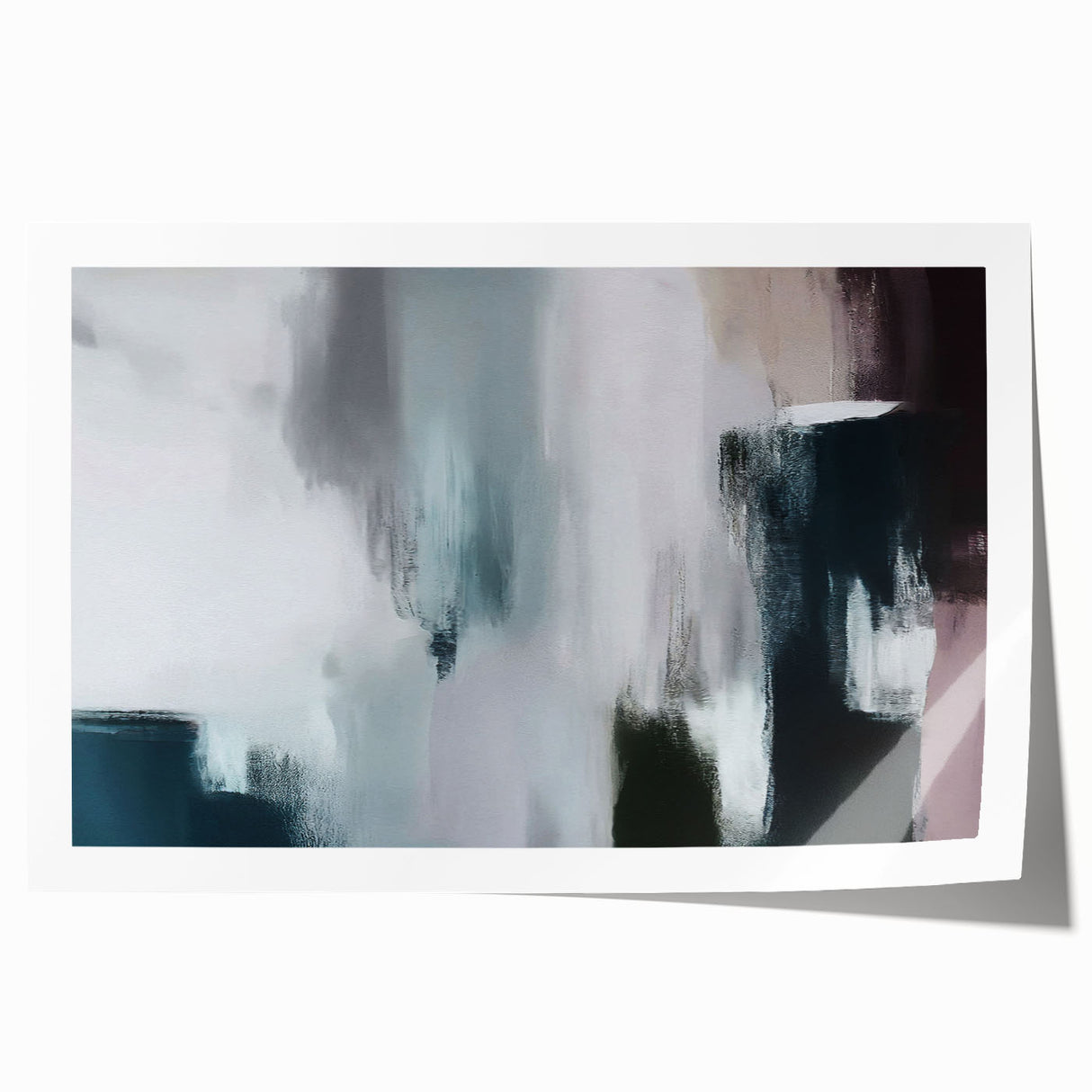 Abstract wall art print showcasing vibrant strokes and lines in shades of blue, orange, and yellow, ideal for modern home decor and artistic ambiance. Perfect for enhancing living spaces with a contemporary touch.