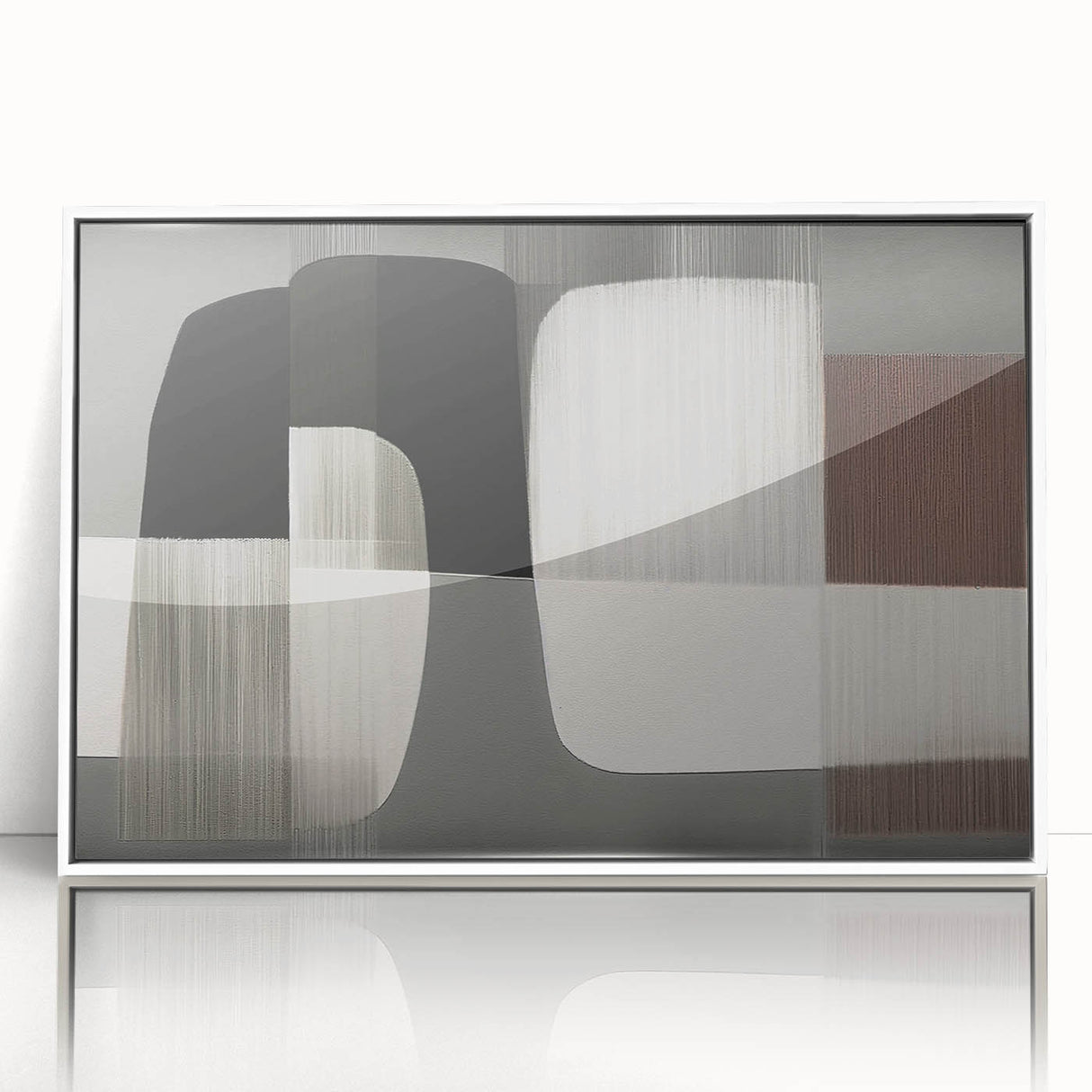 Framed abstract wall art featuring colorful strokes and lines in a modern design, set against a white background, perfect for contemporary home decor.