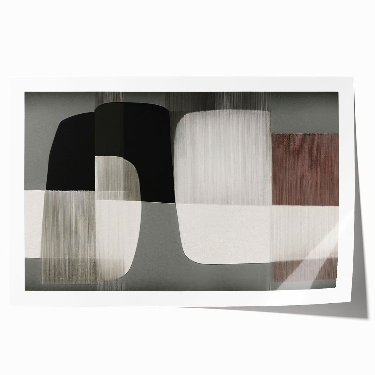Abstract wall art print showcasing vibrant strokes and lines in a dynamic color palette, perfect for modern home decor or creative spaces, rolled for easy framing.