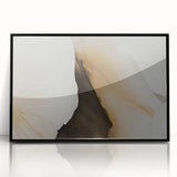 Framed wall art showcasing an abstract design of colorful strokes and lines, featuring a modern black frame, perfect for contemporary home decor.