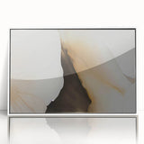 Framed wall art showcasing an abstract design with colorful strokes and lines, featuring a sleek white frame, perfect for modern home decor.