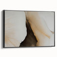 Framed wall art showcasing an abstract design with dynamic strokes and lines in a monochromatic color palette, presented in a sleek black frame. Ideal for modern interior decor, this piece adds a touch of sophistication and artistic flair to any room.