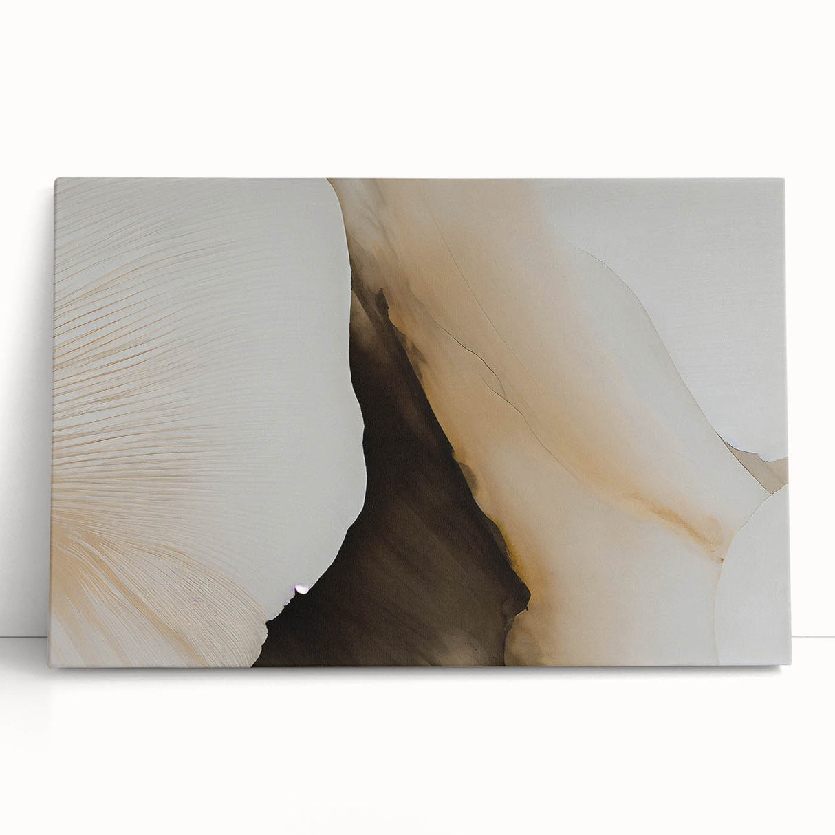 Abstract strokes and lines design on a stretched canvas wall art piece, featuring vibrant colors and dynamic patterns, perfect for modern home decor. Ideal for adding a contemporary artistic touch to any room.