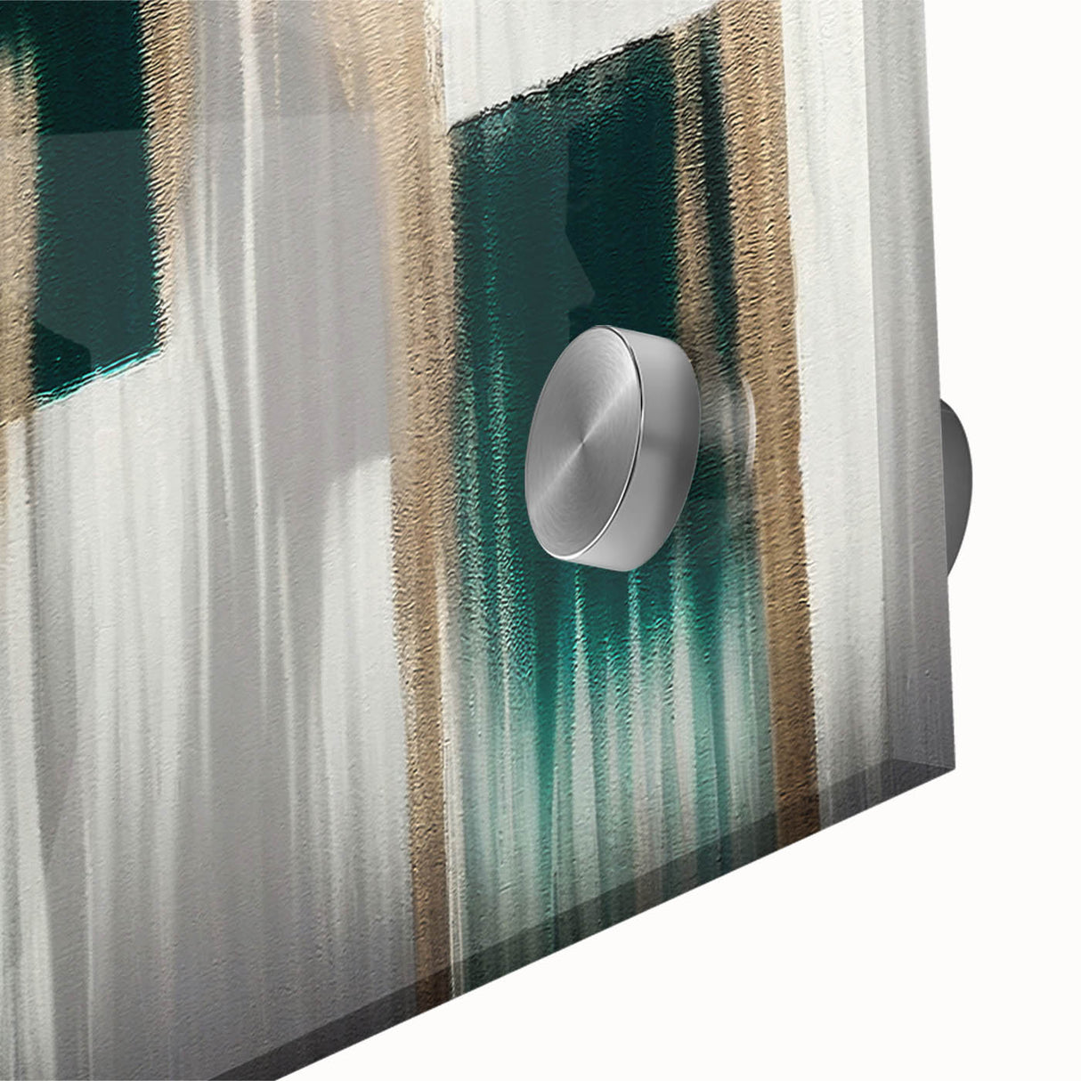 Close-up of an abstract wall art design featuring vibrant strokes and lines in shades of blue, yellow, and pink, showcasing a modern artistic style perfect for contemporary home decor.