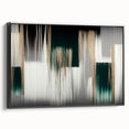 Framed canvas wall art showcasing an abstract design with bold strokes and lines in black, offering a modern aesthetic perfect for contemporary decor.