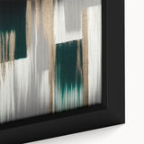 Framed abstract wall art featuring vibrant strokes and lines in blue, yellow, and pink hues, showcasing a modern artistic design perfect for contemporary decor.
