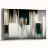 Framed canvas wall art showcasing an abstract design of golden strokes and lines, highlighting modern elegance and sophistication, perfect for contemporary decor.