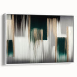 Framed abstract wall art featuring flowing strokes and lines in muted tones, displayed against a white background. Ideal for modern decor and art enthusiasts.