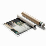 Abstract wall art print featuring vibrant strokes and lines in bold colors, perfect for modern home decor. This rolled design showcases a contemporary aesthetic, ideal for adding a pop of color to any living space.