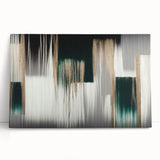 Abstract wall art print showcasing vibrant strokes and lines in shades of blue, gold, and white, designed for modern decor. Ideal for contemporary living spaces.