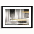 Abstract strokes and lines design wall art collection featuring a modern black frame and mat, perfect for contemporary home decor. Ideal for adding a stylish touch.
