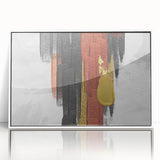 Framed wall art showcasing an abstract design with vibrant strokes and lines in a mix of white and bold colors, perfect for modern home decor and artistic interiors.