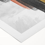 Abstract wall art featuring vibrant strokes and lines in shades of blue, orange, and yellow, ideal for modern decor, showcasing unique artistic expression on rolled canvas.