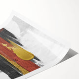 Abstract wall art print showcasing dynamic strokes and lines in vibrant colors, designed to enhance modern decor. Ideal for stylish home or office settings.