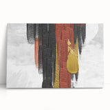 Abstract canvas wall art featuring vibrant strokes and lines in shades of blue, orange, and yellow, perfect for modern home decor, enhancing artistic ambiance.