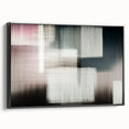 Framed canvas wall art showcasing an abstract design of colorful strokes and lines, featuring a sleek black frame and side view perspective, perfect for modern decor.