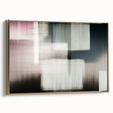 Framed canvas wall art showcasing an abstract design with golden strokes and lines, elegantly displayed from a side view, perfect for modern home decor.