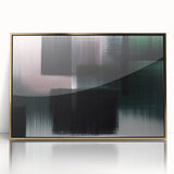 Framed abstract wall art featuring dynamic strokes and lines in gold and neutral tones, perfect for modern home decor. Ideal for adding elegance to living spaces.