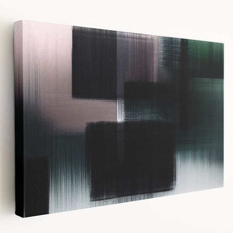 Stretched canvas wall art showcasing an abstract design of vibrant strokes and lines in shades of blue, orange, and gold, perfect for modern home decor.