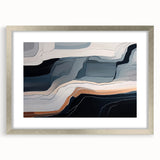 Abstract wall art featuring intricate strokes and lines in a modern silver frame, perfect for contemporary home decor. This piece adds elegance and depth to any room.