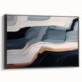 Framed canvas wall art showcasing an abstract design of colorful strokes and lines, presented in a sleek black frame, perfect for modern decor and artistic expression.