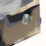 Close-up of an abstract strokes and lines wall art design, showcasing vibrant colors and intricate details on acrylic glass, perfect for modern decor.