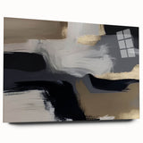 Abstract wall art featuring vibrant strokes and lines in a colorful design, displayed in a sleek acrylic glass frame, highlighting modern decor aesthetics.