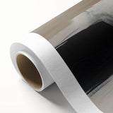 Abstract wall art featuring vibrant strokes and lines in shades of blue, orange, and yellow, printed on rolled canvas, ideal for modern home decor.