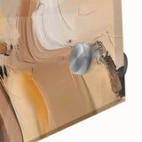 Abstract wall art featuring vibrant strokes and lines in a mix of blue, orange, and gold hues, printed on acrylic glass for a modern aesthetic. Ideal for contemporary decor.