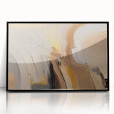 Framed wall art showcasing an abstract design with colorful strokes and lines on a black background, ideal for modern decor and artistic settings.