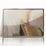 Framed wall art featuring an abstract design with colorful strokes and lines, set in a sleek silver frame, ideal for modern home decor.