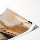 Abstract wall art print showcasing vibrant strokes and lines in a blend of blues, golds, and whites, perfect for modern decor. Ideal for enhancing living spaces.