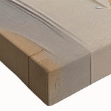 Close-up of a vibrant abstract wall art design featuring dynamic strokes and lines in shades of blue, orange, and yellow, ideal for modern home decor.