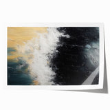 Abstract strokes and lines design in vibrant colors on a rolled print, ideal for modern wall decor, showcasing an artistic blend perfect for contemporary spaces.