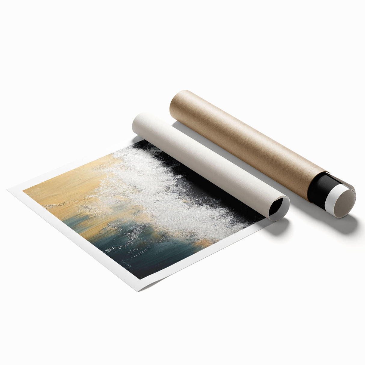 Abstract wall art featuring a vibrant design of colorful strokes and lines, ideal for modern decor. Rolled print ready for framing or display in any space.