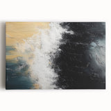 Vibrant abstract wall art featuring flowing strokes and lines in bold colors, printed on a stretched canvas, perfect for modern home decor and artistic expression.