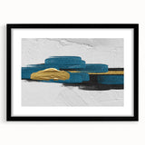 Abstract wall art featuring colorful strokes and lines in a framed design with a black mat, ideal for modern home decor, showcasing vibrant artistry and elegance.