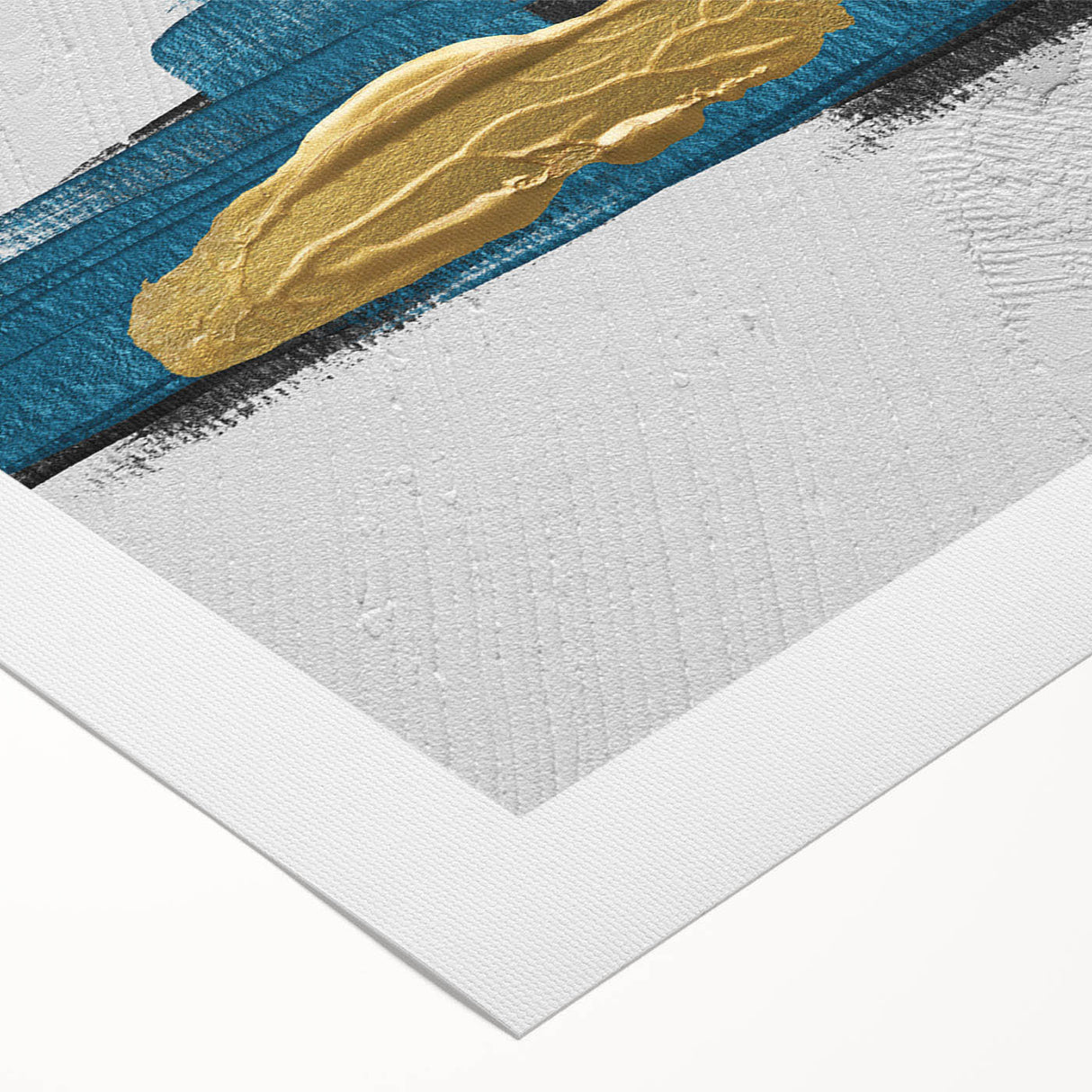 Abstract wall art design with colorful strokes and lines on a rolled canvas, ideal for modern home decor. Features vibrant hues and a textured finish, perfect for enhancing any space.
