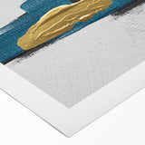 Abstract wall art design with colorful strokes and lines on a rolled canvas, ideal for modern home decor. Features vibrant hues and a textured finish, perfect for enhancing any space.