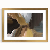 Abstract gold-framed wall art featuring a modern design of colorful strokes and lines, ideal for contemporary home decor, adding a vibrant touch to any space.