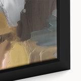 Framed canvas wall art featuring an abstract design of colorful strokes and lines, showcasing a modern artistic expression perfect for home decor.