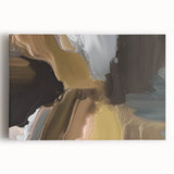 Abstract canvas wall art featuring vibrant strokes and lines in shades of blue, orange, and green, ideal for modern decor, enhancing any living space.