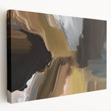 Abstract canvas wall art showcasing vibrant strokes and lines in a modern design, featuring a side view of the stretched canvas for display. Ideal for contemporary home decor.