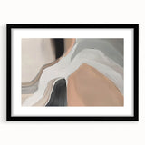 Abstract wall art featuring a modern design of colorful strokes and lines in a framed matte black finish, perfect for enhancing contemporary home decor.