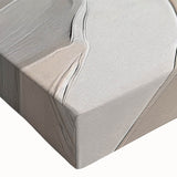 Close-up of an abstract strokes and lines design on stretched canvas wall art, showcasing vibrant colors and intricate patterns, perfect for modern decor.