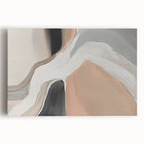 Abstract wall art featuring colorful strokes and lines on a stretched canvas, showcasing vibrant hues of blue, orange, and yellow, perfect for modern decor.