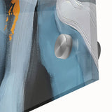 Close-up of an abstract wall art piece showcasing vibrant strokes and lines in a modern design, featuring a mix of bold colors on acrylic glass, ideal for contemporary decor.