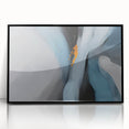 Framed acrylic wall art featuring an abstract design of colorful strokes and lines, set against a sleek black frame, ideal for modern home decor.