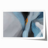 Colorful abstract strokes and lines design wall art print showcasing vibrant hues of blue, orange, and yellow, perfect for modern home decor.